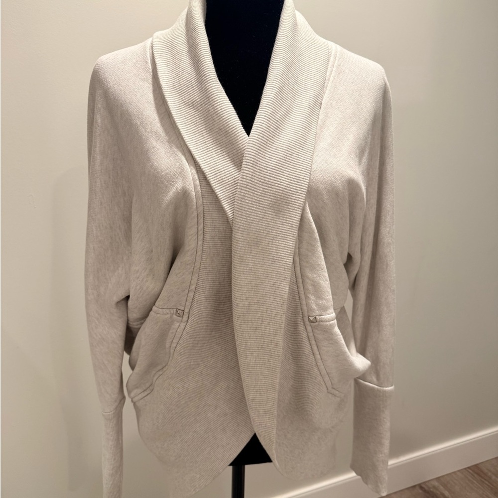 Open-Front Shawl Collar Women's Cardigan Sweater — Cream